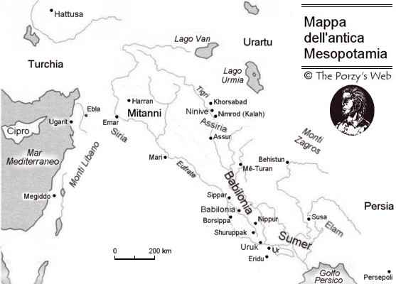 mappa antica Mesopotamia